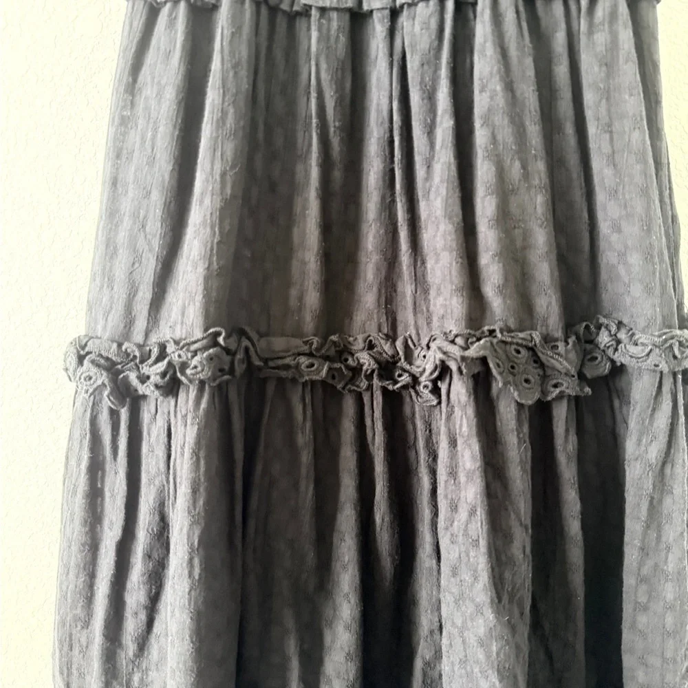 MARBLE Black Ruched Maxi Dress with Flutter Sleeves - Picture 3 of 9